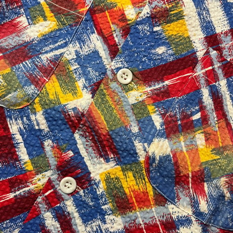 1950's Tropical Seersucker S/S Shirt Deadstock