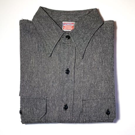 1950's HEAVY DUTY Black Chambray L/S Shirt Deadstock