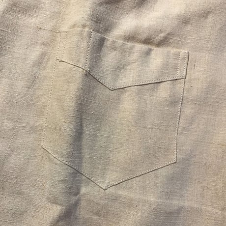 1940's〜 French Military Hospital Linen S/S Shirt Deadstock