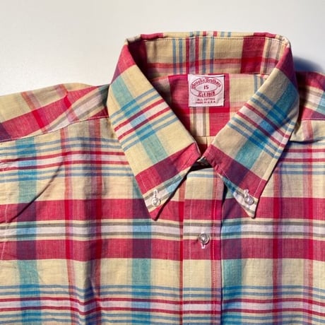 1980's〜 Brooks Brothers Indian Madras S/S Shirt Deadstock
