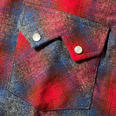 1960〜70's H BAR C Wool Western L/S Shirt Deadstock