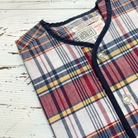 1960's DONEGAL Indian Madras Henleyneck S/S Shirt Deadstock