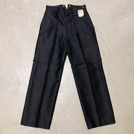 1930's〜 L'ATHLETE Black Moleskin Trousers Deadstock