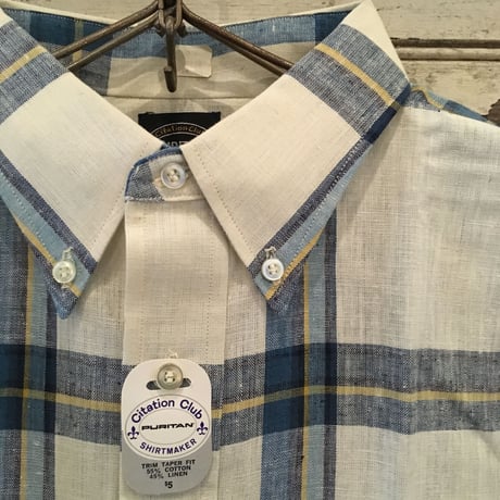 1960's PURITAN Cotton&Linen S/S Shirt Deadstock