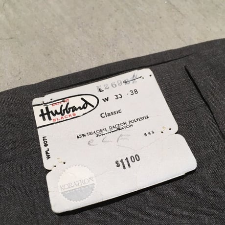 1960's Hulland Tapered Slacks Deadstock