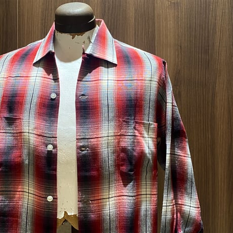 1960's PENNEY'S Rayon L/S Shirt Deadstock
