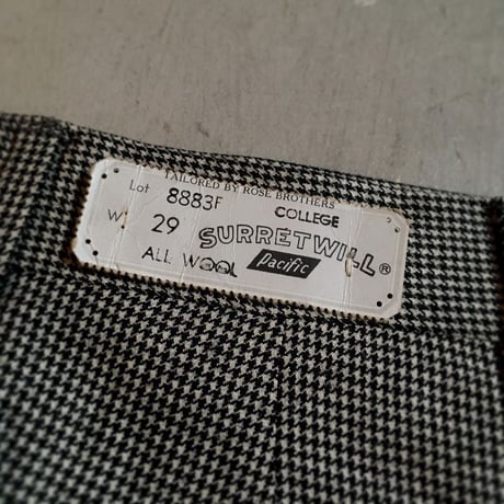 1960's ROSE BROTHERS Tapered Slacks Deadstock
