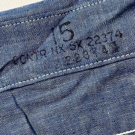 1940's〜 US.NAVY Chambray L/S Shirt Deadstock