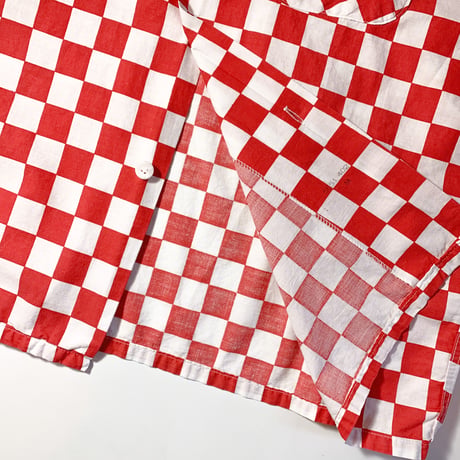 1950's〜 Unknown Checkered Flag Pattern S/S Shirt