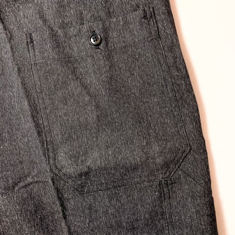 1950's French Unknown Black Chambray Trousers Deadstock