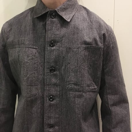 1940's French Unknown Black Chambray Jacket