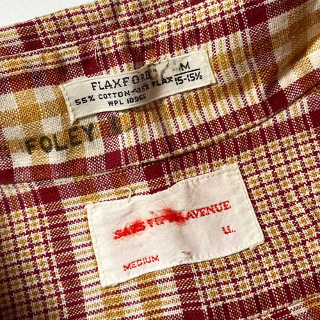 1960's SAKS FIFTH AVENUE Cotton&Flax S/S Shirt