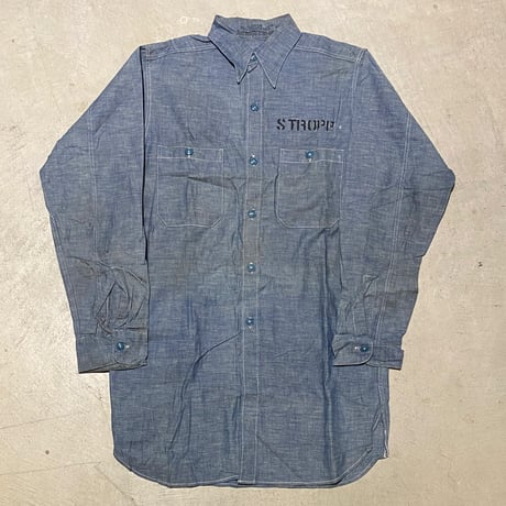 1950〜60's US.NAVY Chambray L/S Shirt Deadstock