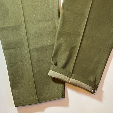 1950's British Army Green Denim Trousers Deadstock