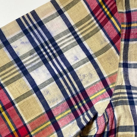 1960's h.i.s Indian Madras S/S Shirt