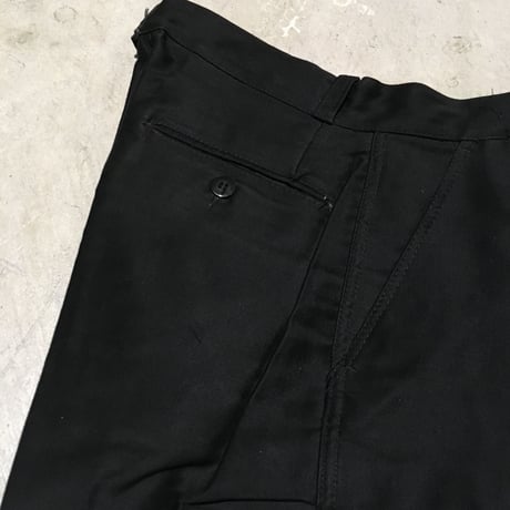 1950's French Unknown Black Moleskin Trousers Deadstock
