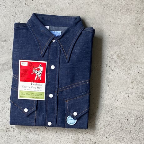 1950〜60's Roebucks Denim Western L/S Shirt Dead