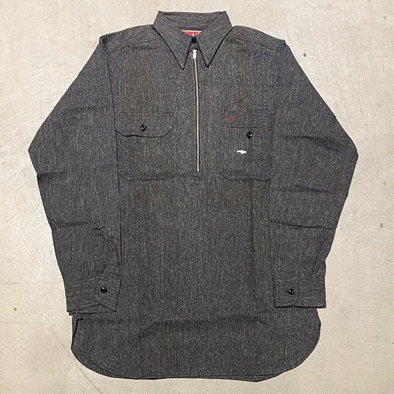 1950's UNCLE SAM Black Chambray Pullover L/S Sh 1950's UNCLE SAM Black Chambray Pullover L/S Sh