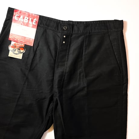 1950's LE CABLE Black Moleskin Trousers Deadstock