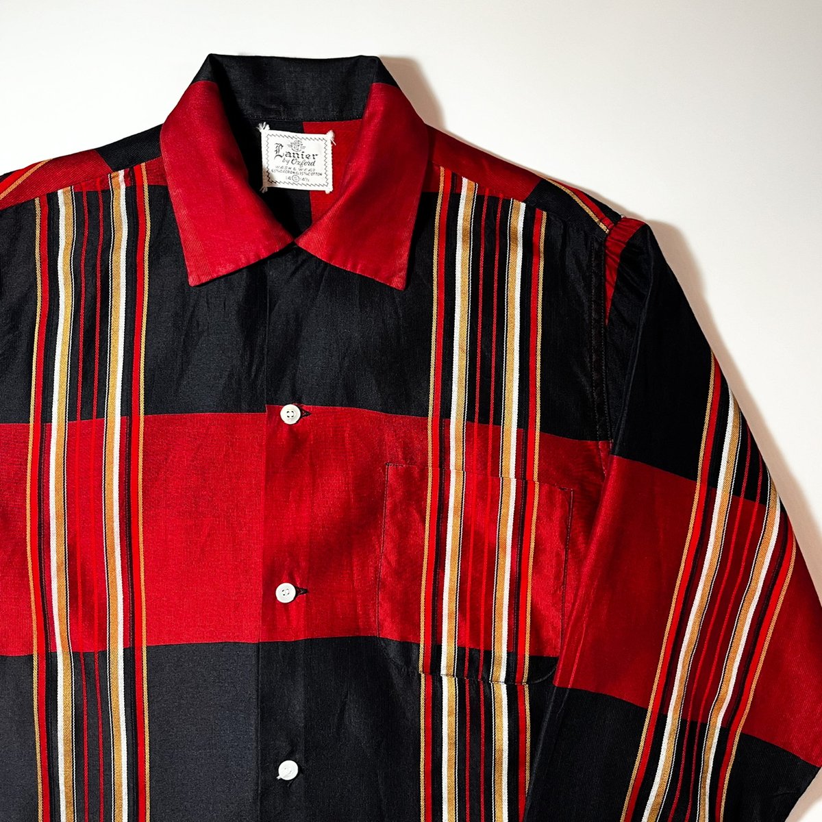 50s 60s Lanier by oxford レーヨン　開襟シャツ　XL 50s 60s Lanier by oxford レーヨン 開襟シャツ XL 50s~60s Palm