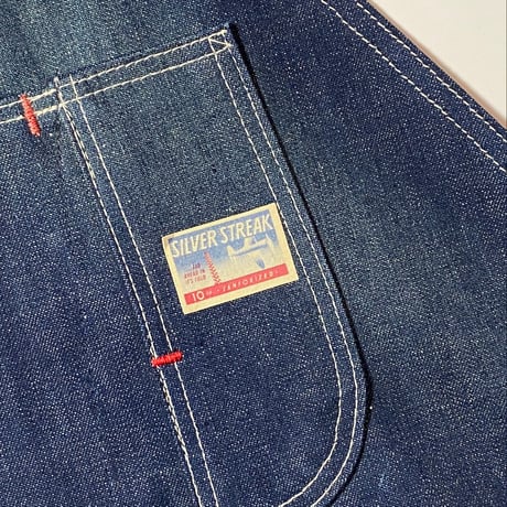 1950's SILVER STREAK Denim Overall Sun Fade Deadstock