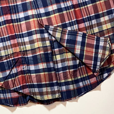 1960's BASKIN Indian Madras L/S Shirt Deadstock