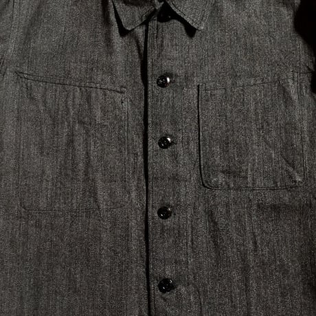 1940's French Unknown Black Chambray Jacket