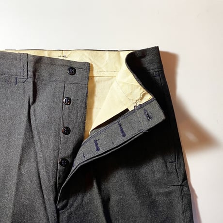 1940's〜 Unknown Black Chambray Trousers Deadstock