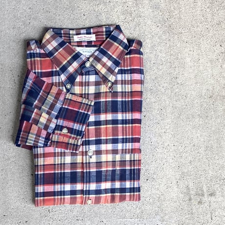 1960's BASKIN Indian Madras L/S Shirt Deadstock