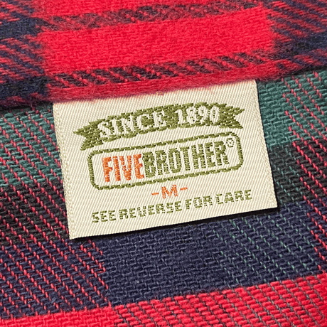 1990's FIVE BROTHER Heavy Flannel L/S Shirt Deadstock
