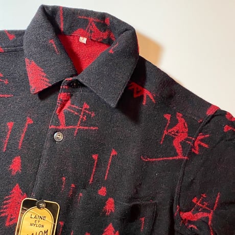 1950〜60's SLALOM Wool L/S Shirt Deadstock