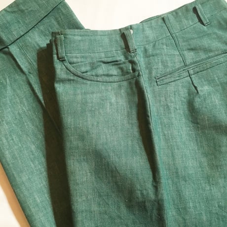 1940's〜 Liberty Pants Shop Green Denim Trousers