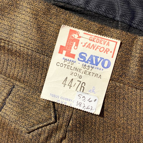 1940's〜 SAVO Brown Pique Trousers Deadstock