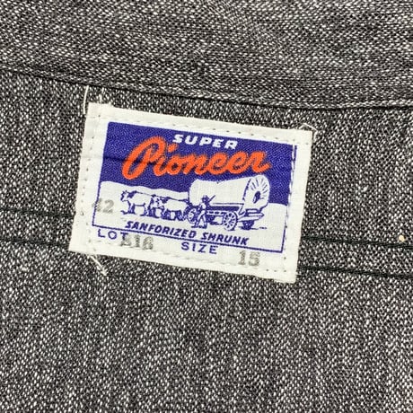 1950's SUPER PIONEER Black Chambray L/S Shirt