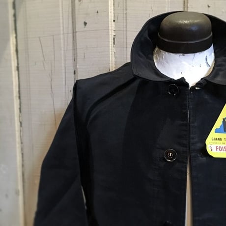 1950's LE MONT ST MICHEL Black Moleskin Jacket Deadstock