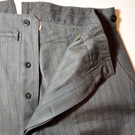 1940's FLERS Herringbone Stripe Trousers Deadstock