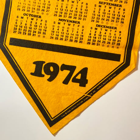 1970's Snoopy Calendar Pennant