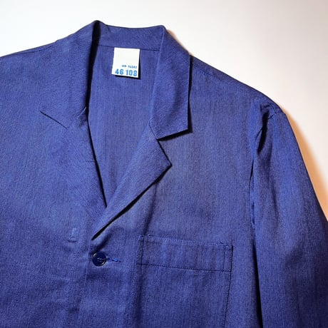 1950's French Unknown Blue Chambray Atelier Coat Deadstock