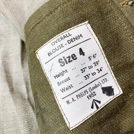 1950's British Army Green Denim Jacket Deadstock