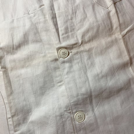1940's〜 French Military Hospital Linen Coat Deadstock