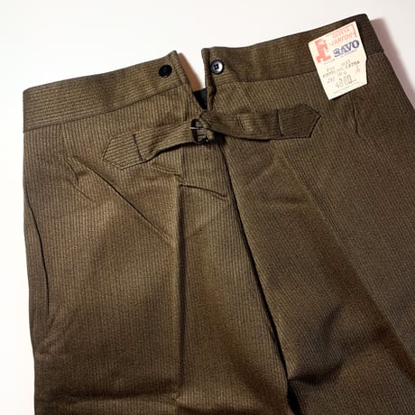 1940's〜 SAVO Brown Pique Trousers Deadstock