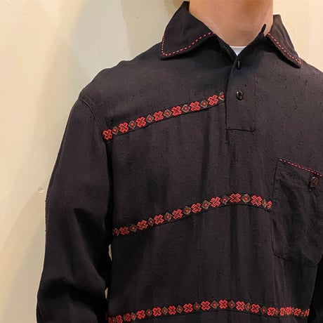 1950's VAN HEUSEN Pullover Rayon L/S Shirt