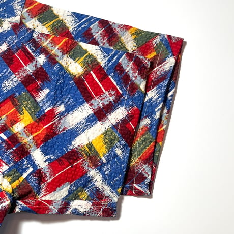 1950's Tropical Seersucker S/S Shirt Deadstock