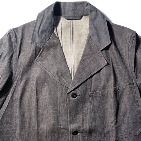 1950's British Unknown Black Denim Work Jacket