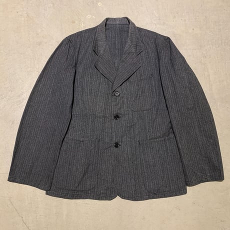 1940〜50's French Unknown Herringbone Stripe Work Jacket