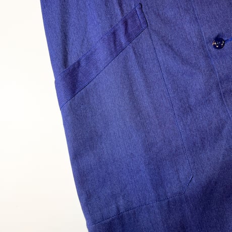 1950's French Unknown Blue Chambray Atelier Coat Deadstock