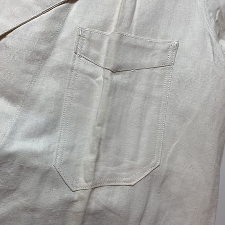 1940's〜 French Military Hospital Linen Coat Deadstock