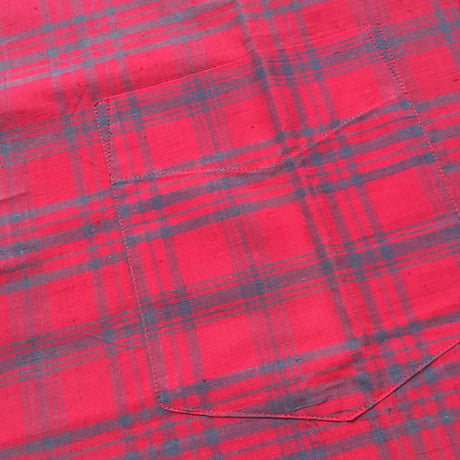 1960's DONEGAL Indian Madras Henleyneck S/S Shirt Deadstock