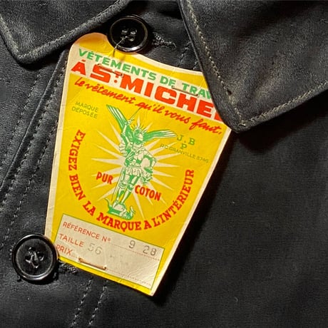 1940's〜 A  ST.MICHEL Black Moleskin Jacket Deadstock