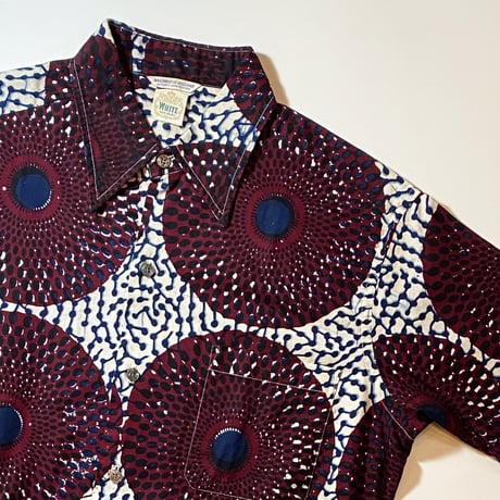 1960's WHITE NEW HAVEN Batik S/S Shirt